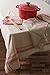 DII French Stripe Dining Table Collection Farmhouse Style Tablecloth, 60x84 Inches, Taupe/Red