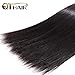 QTHAIR 14A Brazilian Straight Human Hair Bundles (22 24 26, 300g, Natural Black) 100% Unprocessed Brazilian Human Hair Extensions - Straight Virgin Human Hair Weave