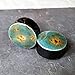 Pair - Lotus Blossom Glass Essential Oil Ear Plugs Organic Handmade Ceramic double-flared body jewelry