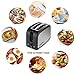 2-Slice Toaster,Household Automatic Fast Heating Compact Brushed Stainless Steel Bread Toaster Breakfast Bagels Muffins,Waffles,Bagels,Wide Slot Temp-Control,Cool Touch Defrost Reheat Cancel