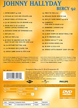 Johnny Hallyday Bercy 92 Import Amazon Ca Hallyday Johnny Dvd