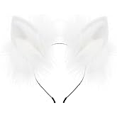 SMILETERNITY Animal Wolf Fox Ears Headband Cute Furry Faux Fur Handmade Hair Hoop for Cosplay Party Halloween