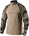 CQR Men's Combat Shirt Tactical 1/4 Zip Long Sleeve Military BDU Shirts Camo EDC Top with Pockets, Combat Shirts Woodland Olive, XX-Large
