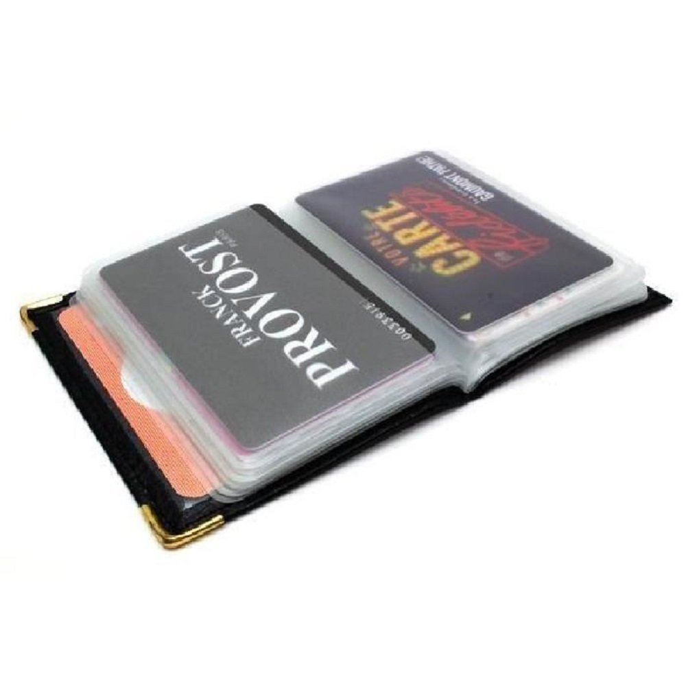 Porte cartes Femme/Homme Noir 20 Emplacements en Cuir - ICEPAK (NOIR)