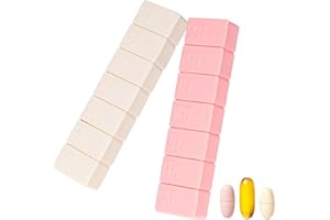 sanderala 2Pack Weekly Pill Organizer,Extra Large 7 Days Pill Cases Travel Daily Pill Box for Fish Oil, Calcium Tablets Supplements and Other Vitamin Pill