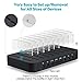 8 Ports USB Charging Station, Sheoolor 60W 12A Charging Dock Desktop Organizer with iSmart Technology for iPhone iPad Samsung Smartphone Tablet and Multiple Devices-Black (Cables Included)