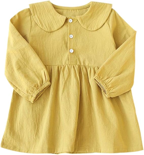 Amazon Lsmudkingdom ワンピース 女の子 子供 長袖 丸襟 猫柄 房飾り Aライン シャツワンピース プリンセス 可愛い 春秋夏 キッズ服 ワンピース チュニック 通販