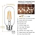 MAXvolador LED Edison Bulb Dimmable, 60W Equivalent 800Lumens, Warmer White, 6W T45 Vintage LED Filament Tubular Light Bulbs, E26 Medium Base, Pack of 4