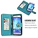 TabPow Galaxy J7 Case, 10 Card Slot - ID Slot, Button Wallet Folio PU Leather Case Cover with Detachable Magnetic Hard Case for Samsung Galaxy J7 J700 (2015) - Blue