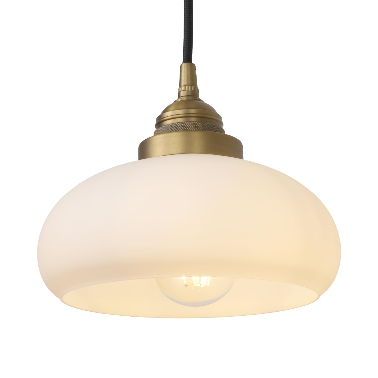 Photo 1 of SongCiLT Glass Pendant Lights Kitchen Island, Vintage Pendant Light Fixtures with White Glass Shade, Globe Hanging Ceiling Lamp for Dining Room Bedroom Hallway Stairwell
