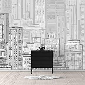 Wall Murals for Bedroom Sketch Architectures Abstract Removable Wallpaper Peel and Stick Wall Stickers - 66x96 inches