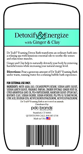 image for Dr Teal's Foaming Bath with Pure Epsom Salt, Detoxify & Energize with 