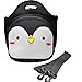 Cute Lunch Bag, MoreTeam Insulated Neoprene Large Lunch Tote Box for Kids, Women with Adjustable Shoulder Strap, Compact, Reusable, Easy to Wash, Penguin