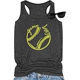 IZROLO Baseball Mom Shirts Tee Baseball Tank Tops for Women Softball Mom Tank Top Casual Sleeveless Vest