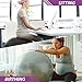 URBNFit Exercise Ball - Yoga Ball in Multiple Sizes for Yoga, Pilates, Pregnancy, Stability - Anti-Burst Swiss Balance Ball w/Quick Pump – Office Ball Chair for Home and Gym – 18 Inch - Purple