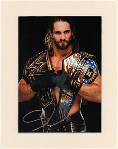 SETH ROLLINS WRESTLER WRESTLING LEGEND SIGNED AUTOGRAPH PRINT IN 10X8 CREAM MOUNT