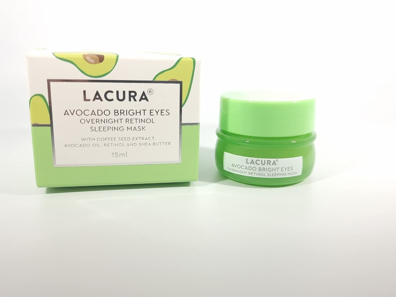 Lacura Avocado Bright Eyes Overnight Retinol Sleeping Mask, Avocado Oil, Retinol and Shea Butter, 15ml
