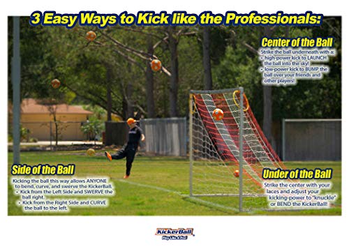 Kickerball - Curve and Swerve Soccer Ball/Football Toy - Kick Like The Pros, Great Gift for Boys and Girls - Perfect for Outdoor & Indoor Match or Game, Bring The World Cup to Your Backyard