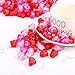 Bememo 122 Pcs Valentine's Day Acrylic Hearts Red Acrylic Hearts 3D Heart Shaped Rhinestones for Table Scatter Decoration Vase Filler Valentine's Day Supplies
