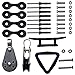 YYST Kayak Canoe Anchor Trolley Kit System Pulley Cleat Pad Eye Ring Rivets - NO Ropes