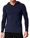 PODOM Men's Long Sleeve Hoodies Casual Hooded Sweatshirts V Neck Tee Shirts Tops