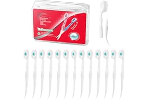 KUGUAN Disposable Mini Toothbrush Travel Toothbrushes with Toothpaste Portable for Portable for Work or Travel Mint (Peppermint, 20)