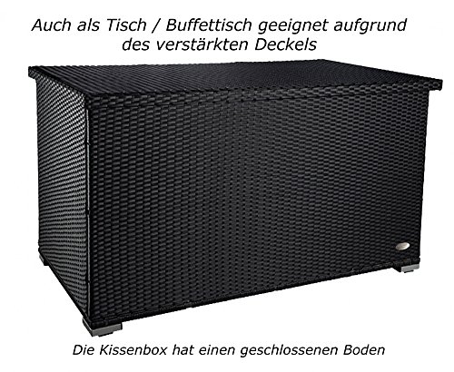 RS Trade® exclusive 'Venezia' 950 L Polyrattan Garten Kissenbox wetterfest (wasserdicht) 146 x 83 x 80 cm, Auflagenbox… – Bild 5
