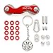 Compact Key Holder for Women by DNG Key (2–28 Keys, Red) | Slick Key Organizer + Keychain Ring, Sturdy Carabiner, Loop Piece, Expansion Pack + eBook with Tips on Keeping Your Home Safe and Organized