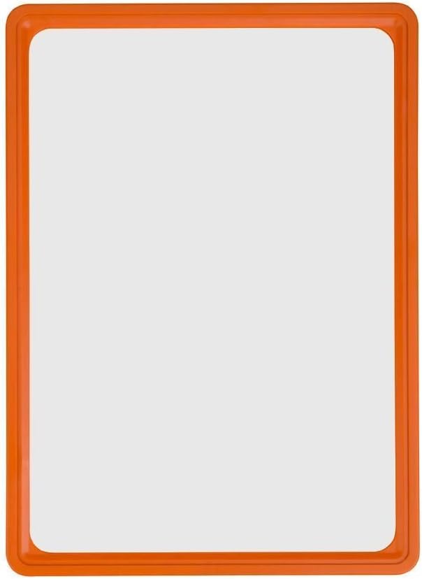 VKF Renzel Acrylic Mirror With Coloured Shatterproof Frame & Fixings A4 for Kids Bedrooms (Orange)