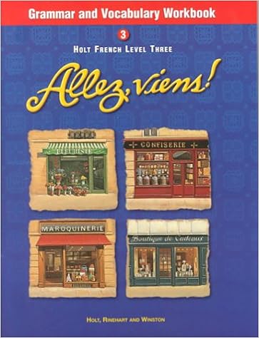 Amazon Com Allez Viens French Level 3 Grammar And Vocabulary Workbook 9780030544484 Holt Rinehart And Winston Books
