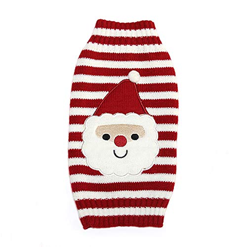 DOGGYZSTYLE Christmas Pet Clothes The Stripe Snowman Sweater The Cat Dog Sweater Pets Jacket Dogs Apparel (S, Red White Snowman)