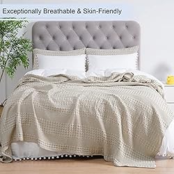 PHF 100% Cotton Waffle Weave Blanket King Size