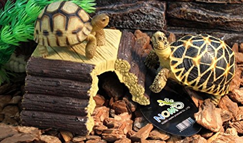 image for WORLD 9.99 MALL Turtle Hut, High Imitation Tree Stump Hide Habitat, Aq