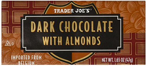 Trader joe s belgian dark chocolate with almonds, 1.65 oz bars (2…