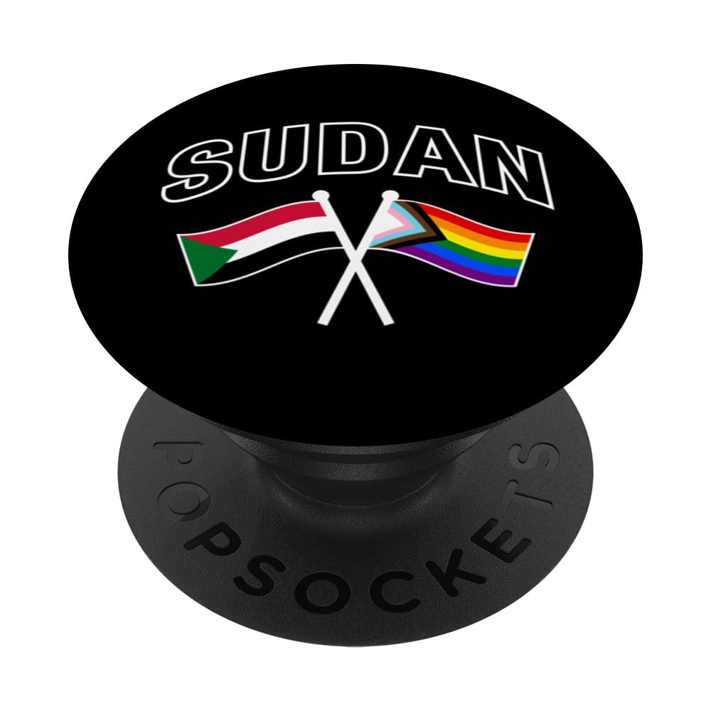 Sudan & Rainbow Pride Flag Proud Sudanese PopSockets Swappable PopGrip