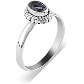 925 Sterling Silver Genuine Iolite Stone Ring, Handmade Gemstone Ring, Healing Crystals, Birthday, Zodiac, Boho Jewelry | Promise Bridal Wedding Ring | Gift for Women