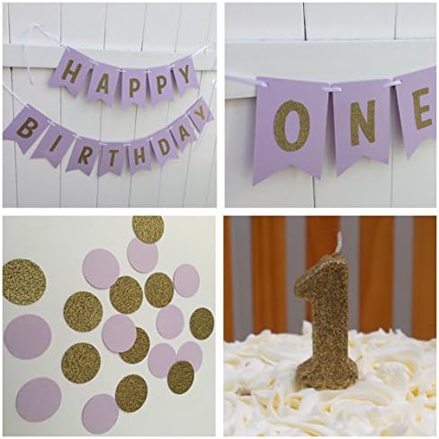 Purple and Gold first birthday party package