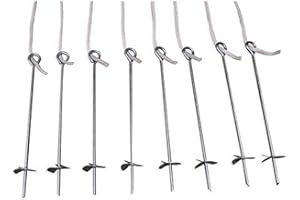 Impact Canopy Anchor Kit Impact Canopies 15" Auger Anchors with 10' Ropes 8-Pack, Grey