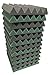 2x12x12 (12 Pk) DARK GREEN/CHARCOAL Acoustic Wedge Soundproofing Studio Foam Tiles