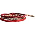 COLORFUL BLING Chinese Lucky Red String Bracelet Tibetan Buddhist Prayer Handmade Yoga Prayer Rope Mala Bracelet Adjustable Size Lucky New Year Jewelry Gifts for Women