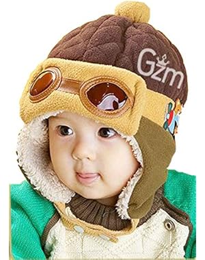 Winter Warm Plus Velvet Ear Cap Earmuffs Baby Boys Glasses Hats