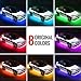 AMBOTHER Car Neon Underglow Lights Waterproof RGB LED Strip Light Multi-colored Underbody Exterior Lighting Kit with Music Mode, Wireless Remote Control, Adjustable Brightness, DC 12V, 4 Pcsthumb 1