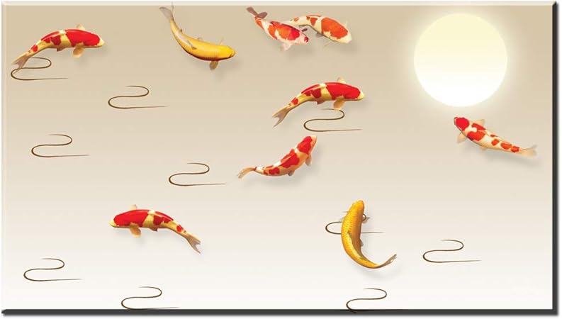 alicefen Hermoso Chino étnico Oriental Koi Impresiones de Lienzo