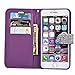 Iphone 7 Plus Wallet Case, 3D Bling Jelly Rhinestone PU Leather Wallet Flip Protective Skin Case with Magnetic Bling Button Card Slot Function for Apple Iphone 7 Plus 5.5 Inch (Purple)