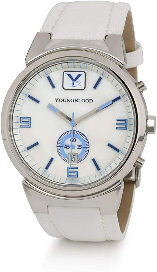 Youngblood Men's ST.Croix Watch - Stainless Steel Japanese Movement Round Chronograph with Leather Wrist Band