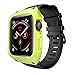 VANCHAN Compatible with Apple Watch Bands 44mm Series 6/5/4 & Apple Watch SE 44mm Band, Sport Silicone Band with Protective Case Men Women for Apple Watch SE & iWatch Series 6/5/4 44mm (Black/Green)