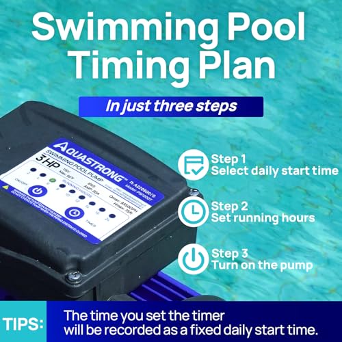Aquastrong In/Above Ground Pool Pump High Flow Self Primming Swimming Pool Pump,Sapphire Blue
