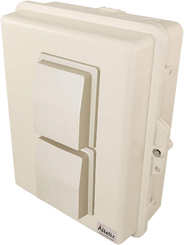 Altelix Light Ivory Vented NEMA Enclosure 14x11x5 (12" x 8" x 4.1" Inside Space) Polycarbonate + ABS Weatherproof NEMA Box