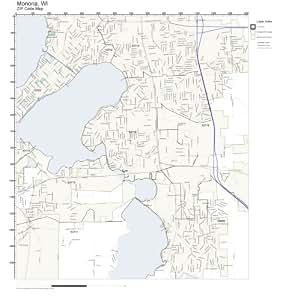 Amazon.com: ZIP Code Wall Map of Monona, WI ZIP Code Map Not Laminated