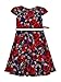 Bonny Billy Little Girls Classy Vintage Floral Swing Kids Party Dress with Belt 4-5 Years Red